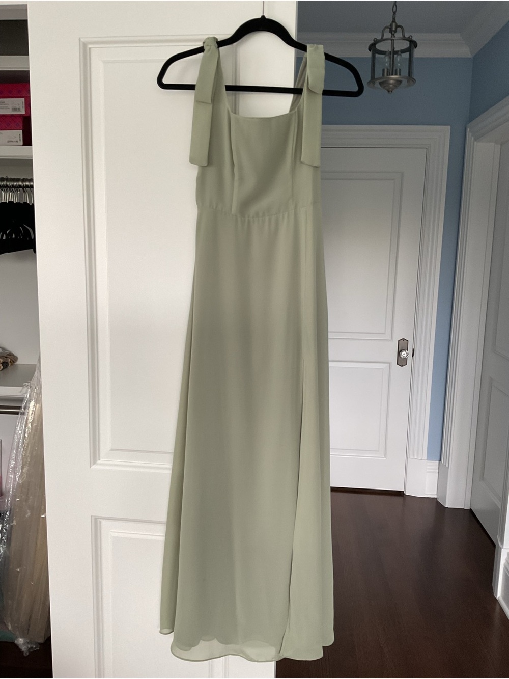 Sage Tie-Shoulder Maxi Dress